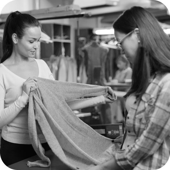 Sweater Woman showing clean sweater